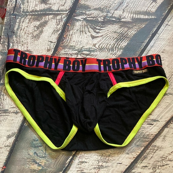 🐬 Andrew Christian Trophy Boy Black Briefs - Picture 5 of 5